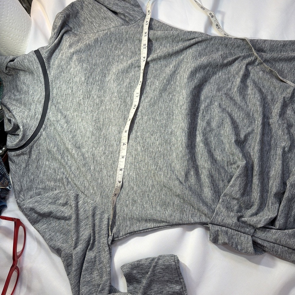 Athleta Industry Turtleneck Dress Grey Long Sleeve Ruched Side MeshMidi Med 223 - Picture 9 of 11